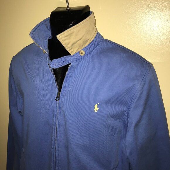 Men's Vintage Polo Ralph Lauren Harrington Jacket-Rare Light Blue Yellow Pony-S - Picture 1 of 12